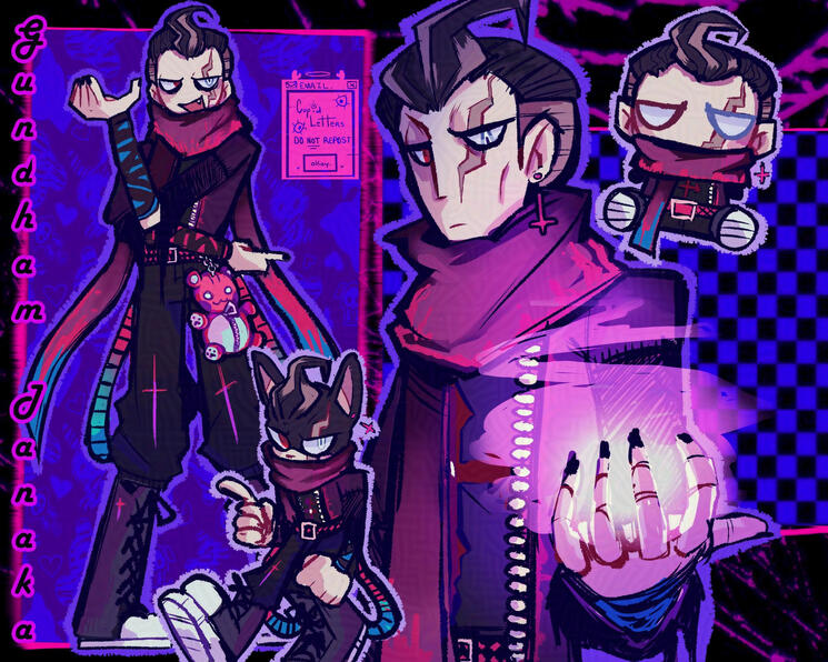 Scenecore themed Gundham Tanaka (Sdr2) fanart.